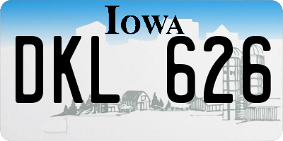 IA license plate DKL626