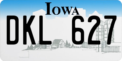 IA license plate DKL627