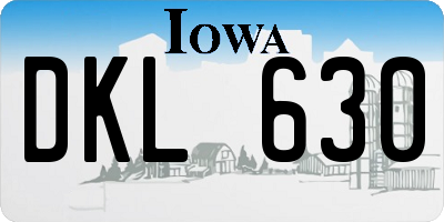 IA license plate DKL630