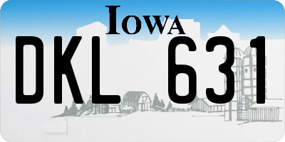 IA license plate DKL631