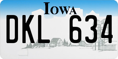 IA license plate DKL634