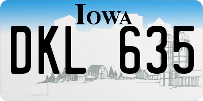 IA license plate DKL635