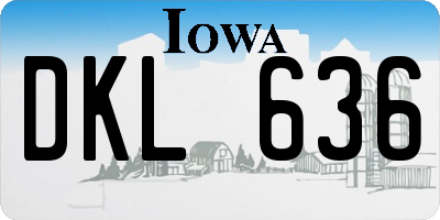 IA license plate DKL636