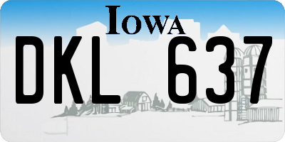 IA license plate DKL637