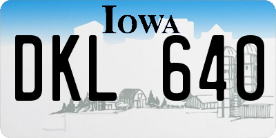 IA license plate DKL640