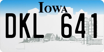 IA license plate DKL641