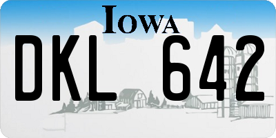 IA license plate DKL642