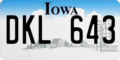 IA license plate DKL643