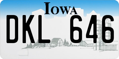 IA license plate DKL646