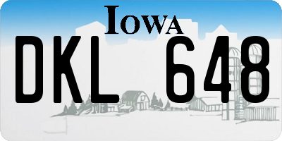 IA license plate DKL648