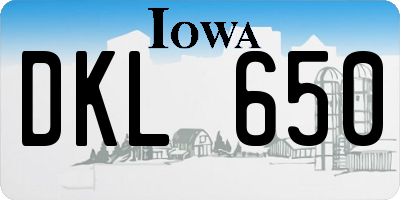IA license plate DKL650