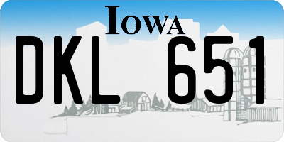 IA license plate DKL651