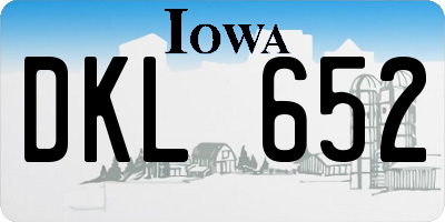 IA license plate DKL652