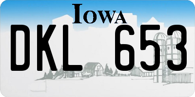 IA license plate DKL653