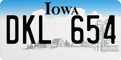 IA license plate DKL654