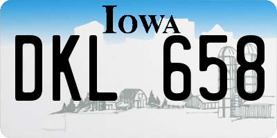 IA license plate DKL658