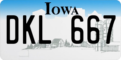 IA license plate DKL667