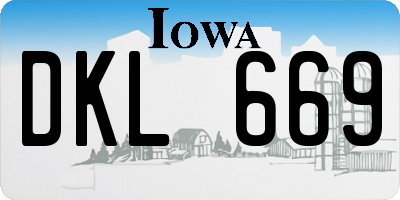 IA license plate DKL669