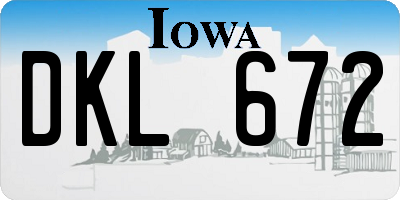 IA license plate DKL672