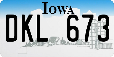 IA license plate DKL673