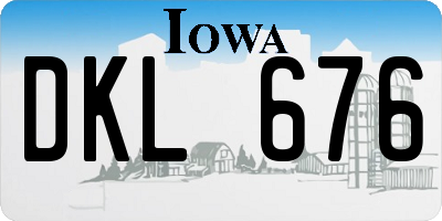 IA license plate DKL676