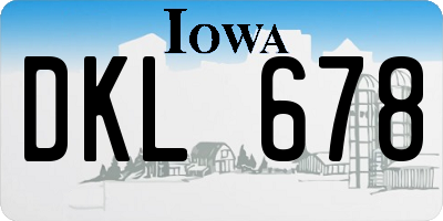 IA license plate DKL678