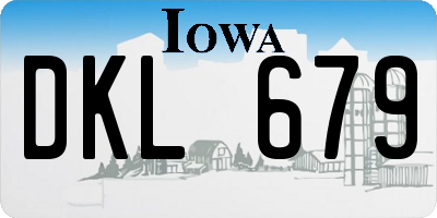 IA license plate DKL679