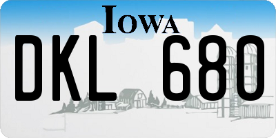 IA license plate DKL680