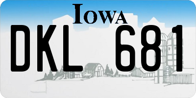 IA license plate DKL681