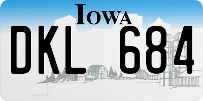 IA license plate DKL684