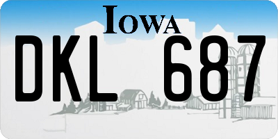 IA license plate DKL687