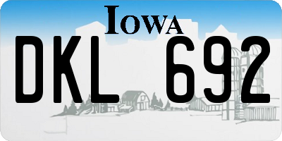 IA license plate DKL692