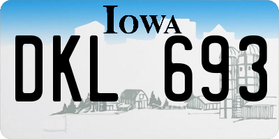 IA license plate DKL693