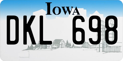 IA license plate DKL698
