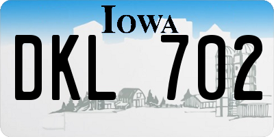 IA license plate DKL702