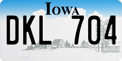 IA license plate DKL704