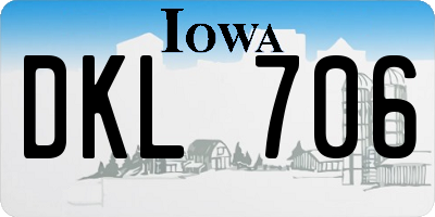 IA license plate DKL706