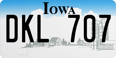 IA license plate DKL707