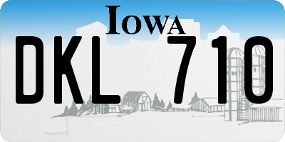 IA license plate DKL710