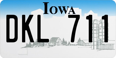 IA license plate DKL711