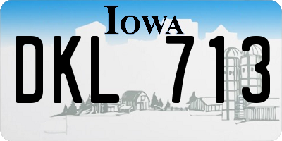 IA license plate DKL713