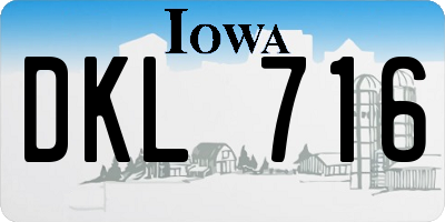 IA license plate DKL716