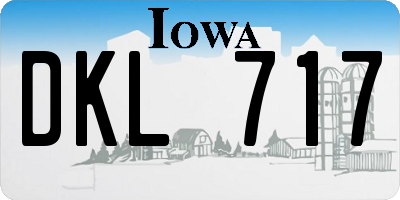 IA license plate DKL717