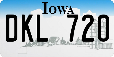 IA license plate DKL720
