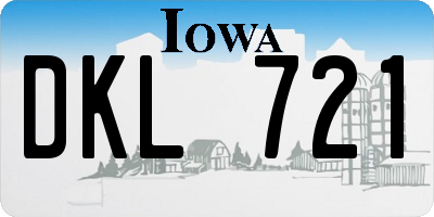 IA license plate DKL721