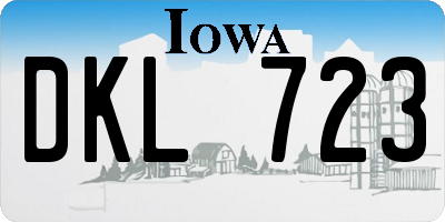 IA license plate DKL723