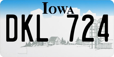 IA license plate DKL724