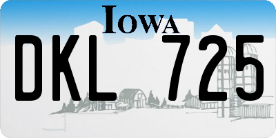 IA license plate DKL725