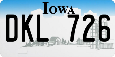 IA license plate DKL726