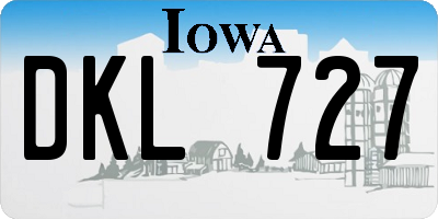 IA license plate DKL727